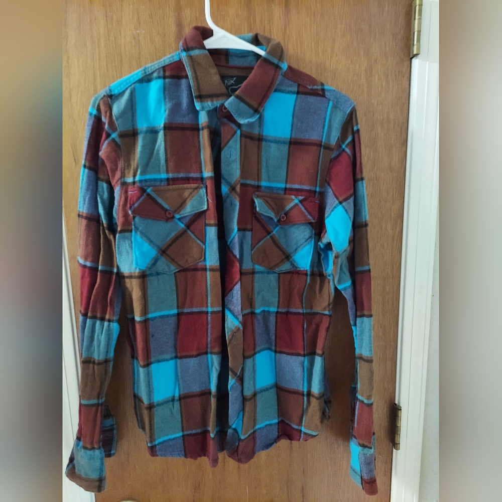 COPY - Fox flannel, blue and brown. Men's size S